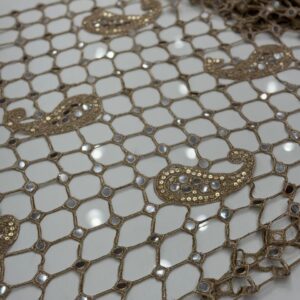 Chinese Net Laser Cut Handwork Embroidery With 22 mm Siquence