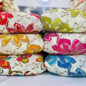 Natural Crepe Chinese Siquence + Coding Embroidery Position Print